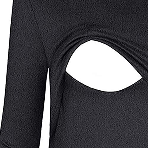 Maternity Clothes Under 10 Women's Nursing Hoodie Long Sleeves Solid Tops Breastfeeding Hoodie Sweatshirt Gray XL