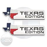 Chevy GMC Ford Texas Edition State Flag Truck Emblem (Chrome) - Pair