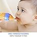 Baby Mate 2 PCS Silicone Baby Food Dispensing Spoon - Blue, 4oz/120ml, Ideal for 4 Months+ Babies - Squeeze Feeder with Spoon Bottle
