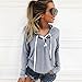 IEason Women Top, Women Hoodie Sweatshirt Lace Up Long Sleeve Crop Top Coat Sports Pullover Tops (L, Gray)