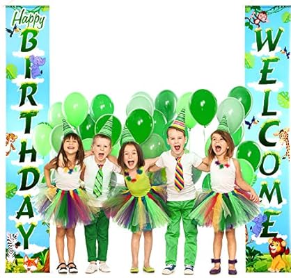 Jungle Animals Decoration Set Forest Theme Birthday Porch Sign