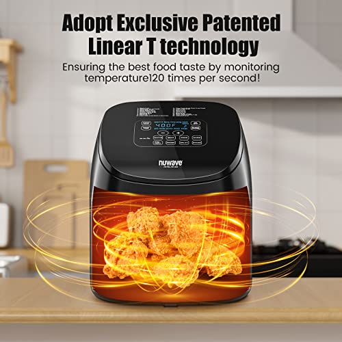 Nuwave Brio 4.5Qt Air Fryer, 1 Touch Digital Controls, 100°400°F Temp