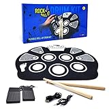Rock And Roll It - Drum. Flexible, Completely Portable, battery OR USB powered, 2 Drum Sticks + Bass Drum & Hi hat pedal included!