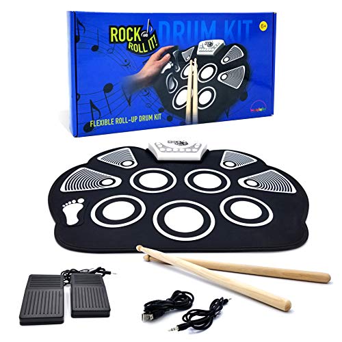 MUKIKIM Rock and Roll It Drum. Roll Up Portable Drum Set for Kids