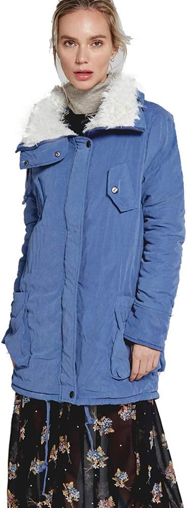 BarRan Plus Size Women Warm Fleece Vintage Winter Coat Hood Jacket Parka Outwear