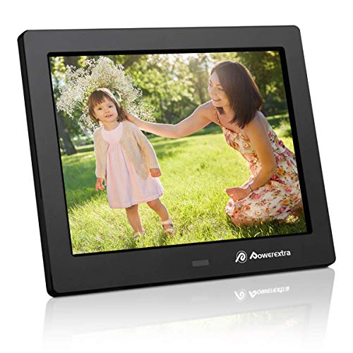 Powerextra 8 inch Digital Photo & HD Video Frame Widescreen High Resolution with Remote Control