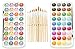 EconoArts Watercolor Paint Set, 72 Opaque Colors (Gouache) - Normal and Pearlescent, 6 Flat, 6 Round, and 2 Basic Brushes