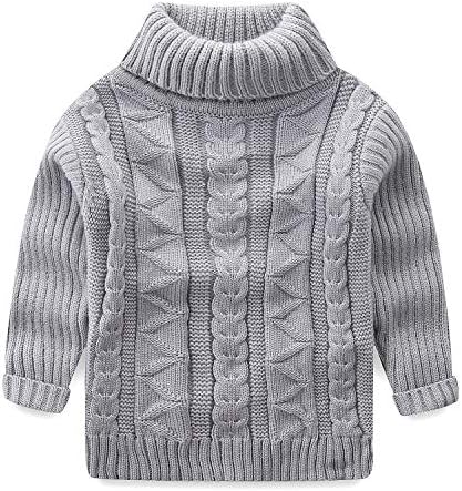 UWESPRING Little Girl Solid Winter Warm Turtleneck Knitted Sweaters 4T Grey