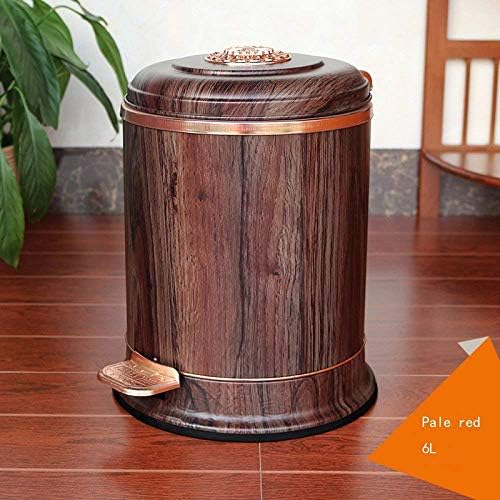 Willsego Bins Chinese Style Antique Trash Can High-end Home Living Room Retro European Pedal Trash Can,F-10L (Color : C, Size : 6L)