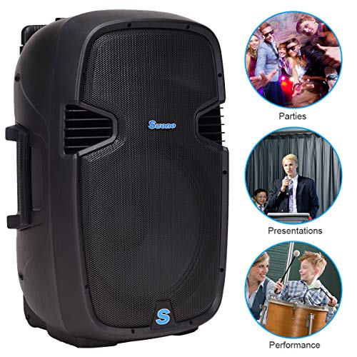 Suono 15" Dual Powered Speakers, 3000W 2-Way Portable Loud Speaker With Stands and Microphone (Active+Passive Speakers + Stands) - Thumbnail 2