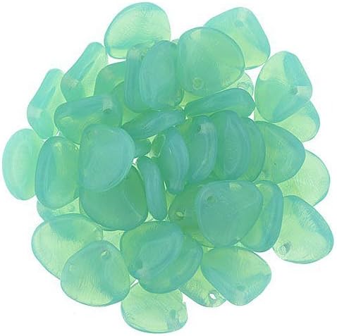 Milky Peridot Rose Petals -8x7mm