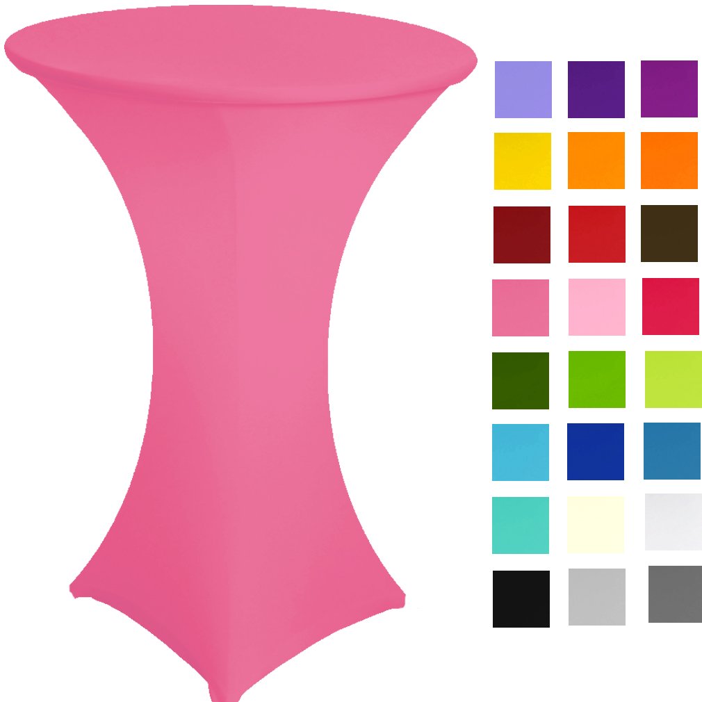 Spandex Poseur Table stretch Cover Cocktail Tablecloth Ø 60 cm 4 legs (pink bright)