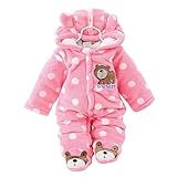 Newborn Rompers Baby Girls Clothes Winter Infant Clothing (0-3 months, pink)