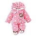 Newborn Rompers Baby Girls Clothes Winter Infant Clothing (0-3 months, pink)