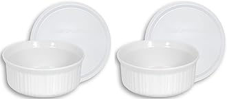 CorningWare French White 24-Ounce Round Dish with Plastic Cover, Dishes by CorningWare
