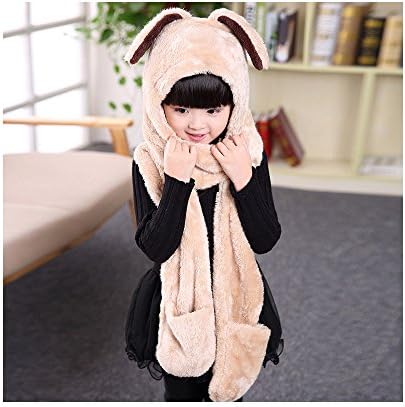 Comfortable Warm Hat Gloves Scarf 3 In 1 Set -Costume Hood Toy For Children Girls By LGZyh