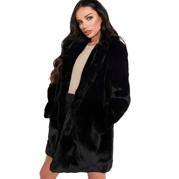 Hirolan Parka Oberbekleidung Outerwear Herbst Winter Dame Warm Lange Kunstpelz Mantel Mode Elegant Jacke Fellmantel Parka Kun
