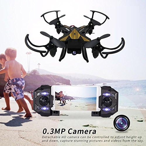 SBEGO 130W FPV RC Drone with Camera HD Live Video WiFi 2.4GHz 4CH 6-Axis Gyro RC Quadcopter with One Key Return and Headless Mode Function RTF, Color Black