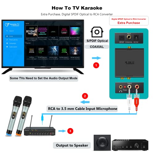 Bietrun Wireless Microphones with Echo, EasytoUse, Auto Connect, 160