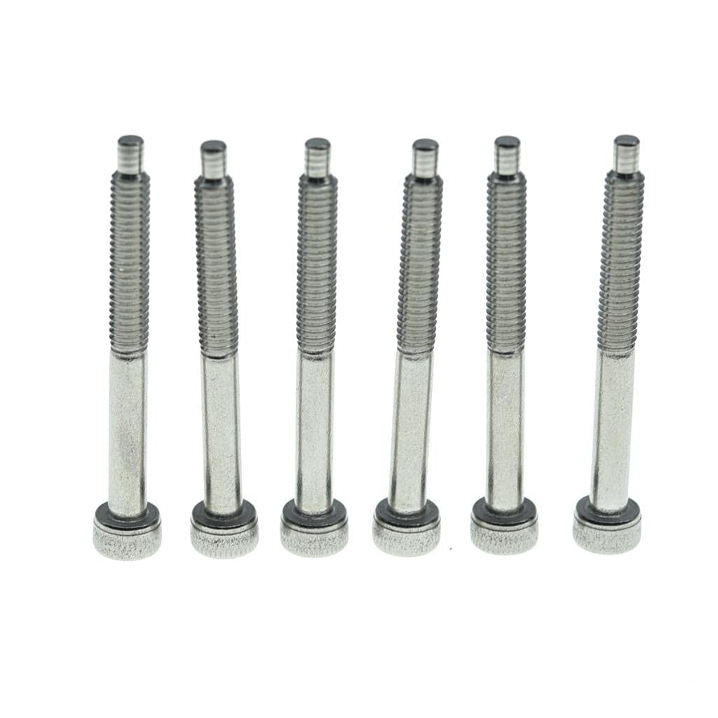 KAISH Set of 6 Stainless Steel Guitar Tremolo Bridge Saddle String Lock Screws for FR