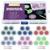 Swpeet 66Pcs 1 Inch 6 Mixed Grit 80/120/220/400/600/1000 Radial Bristle Disc Abrasive Brush Gap Polishing Pad Buffing Wheel Assortment Kit with 1/8