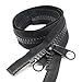 YaHoGa 2PCS #10 30 Inch Separating Large Plastic Zippers Black Tape with Double Pull Tab Slider Heavy Duty Zippers for Sewing, Sleeping Bag, Boat, Canvas, Cover, Trampoline, Dog Bed, Tent (30" 2pcs) primary