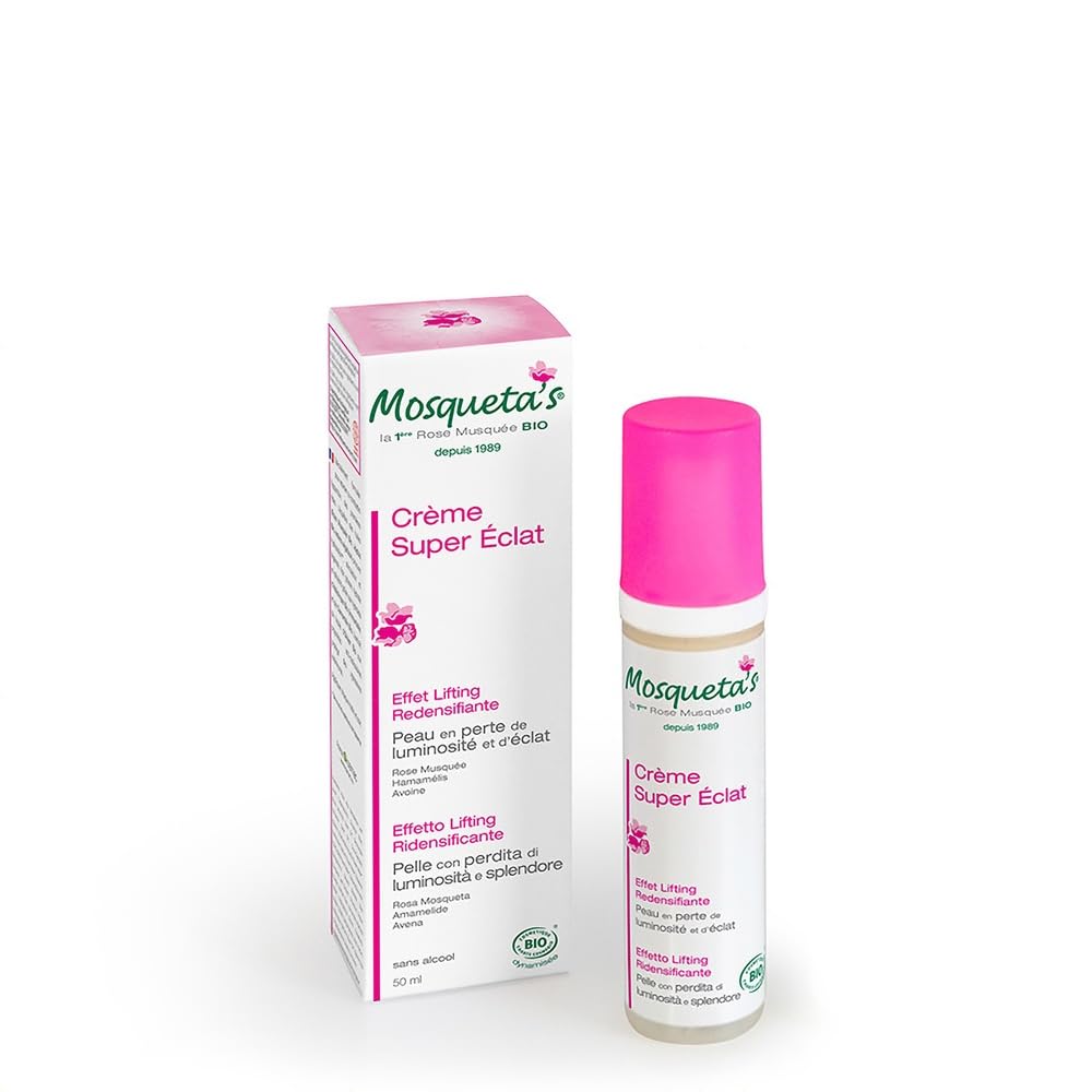 Mosqueta's Crème Super Eclat Effet Lifting Bio 50ml pour Peau Normale, Peaux Matures