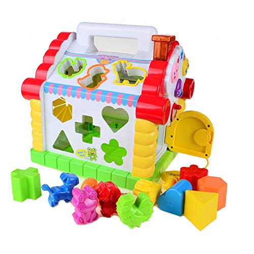 Multifunctional Musical Toys Colorful Baby Fun House Musical Electronic Geometric Blocks Sorting Learning Educational Toys