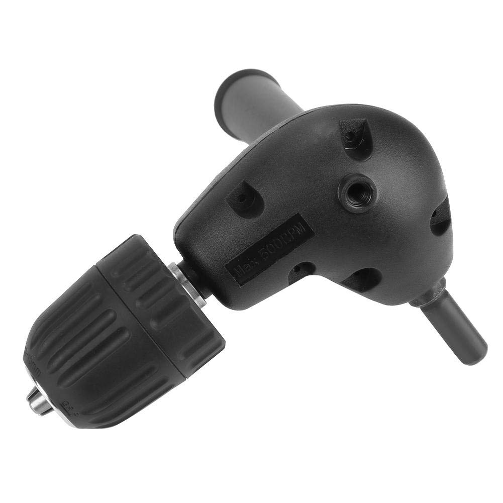 Jadeshay Right Angle Drill Attachment,9.5mm Right Angle Bend Extension 90 Degree Bend Extension Keyless Drill Chuck Converter Adapter for Electric Drills in Tight Corners
