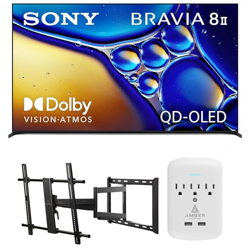 SONY K55XR80M2 55 Inch Bravia 8 QD-OLED 4K HDR Google TV with a Walts Large/Extra Large Full Motion Mount for 43