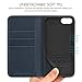 SHIELDON Case for iPhone SE3/SE2/8/7, Genuine Leather Wallet Flip Credit Card Slots Magnetic Kickstand Protective Case Compatible with iPhone SE 2022/2020 - Navy Blue