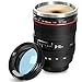 Self Stirring Coffee Mug, Xultrashine Camera Lens Coffee Mug Stainless Steel Self Stirring Cup for Morning Office Coffee Travelling 280ml/9.5oz