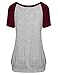 Nomorer Women's Scoop Neck Short Sleeve Raglan Shirt Casual Blouses Plus Top