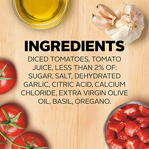 HUNT’S PETITE DICED TOMATOES GARLIC & OLIVE OIL, 14.5 OZ