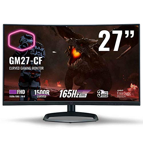 Cooler-Master-GM27-CF-Monitor-Curvo-para-Gaming-27-1500R-FHD-1920x1080-165Hz-3ms-GTG-Panel-VA-AMD-FreeSync-Premium-Altavoces-Integrados-Soporte-de-Aluminio-DP-y-HDMI-Enchufe-EU
