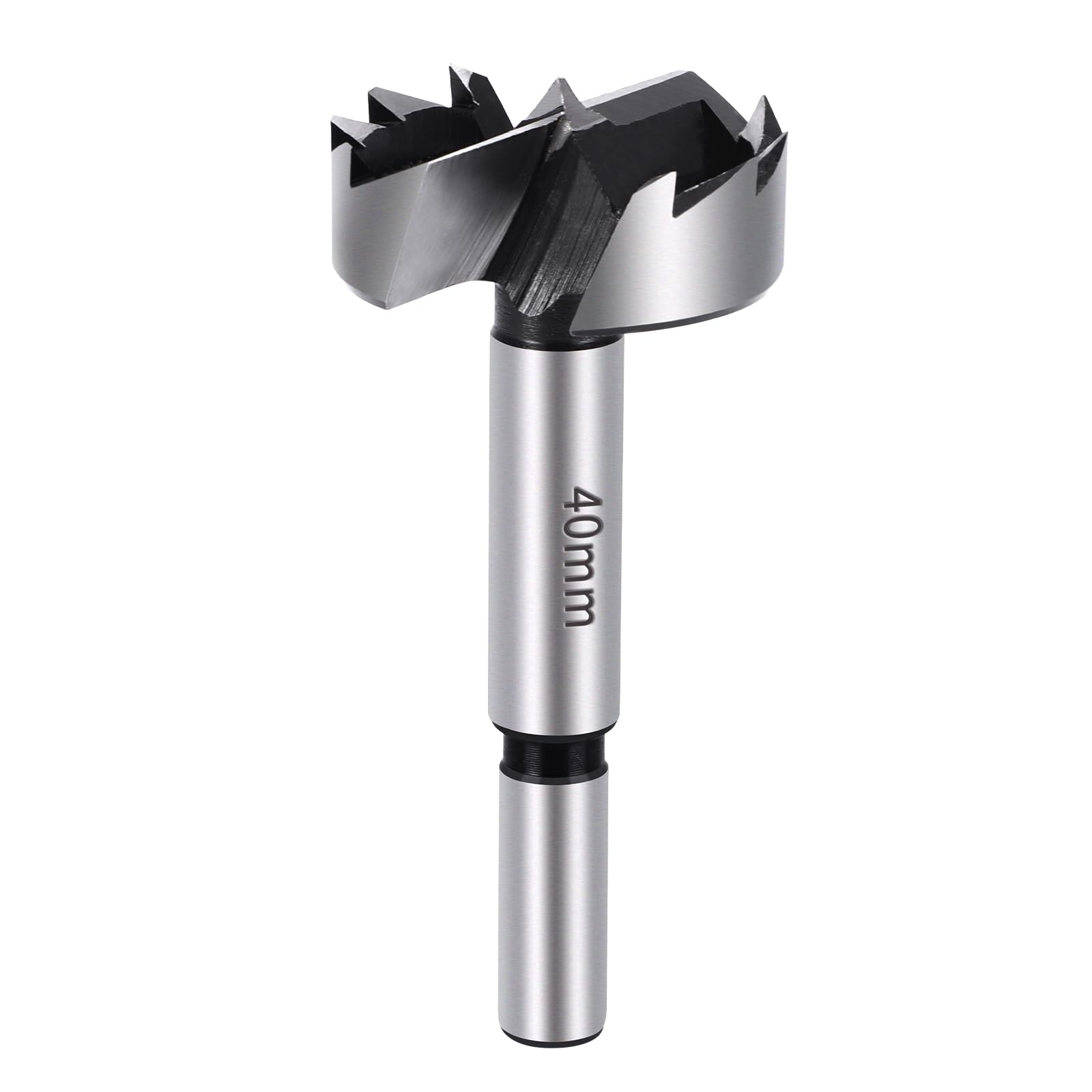 OUZHOU 40mm Forstner Drill Bit Set, Carbide Tipped Flat-Bottom Wood 40mm Forstner Bit Round Shank, Ideal for Wood, Plastic & Plywood, Precision Hinge Cutter Drill Bit Tool for Woodworking