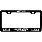 LSU Tigers Alumni Engraved Metal License Plate Frame Officially Licensed Black