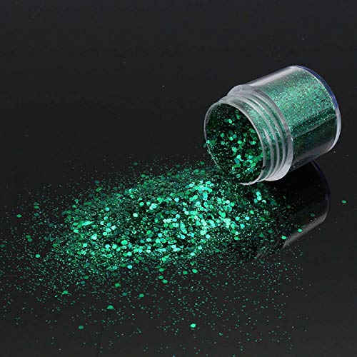 COKOHAPPY 8 Boxes 10ml Holographic Mermaid Dreams Green Chunky Glitter Sequins Iridescent Flakes Hexagon Tips Mixed Paillette Face Eyes Body Hair Nail Art