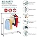 Tatkraft Big Party Double Clothes Rail Telescopic Extendable Extra Space Rack Chrome Plated Steel 37-63