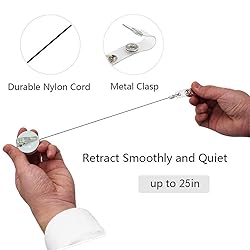 Retractable Badge Reel Clip, Badge Holder with