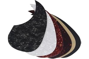 FLEOR 6pcs Mixed Color Self Adhesive Acoustic Guitar Pickguard Comma Shape Folk Acoustic Guitar Pick Guards