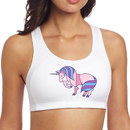 Unicorns Women's Underwire Workout Sports Bra With Zipper High Impact Yoga Bra