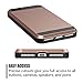 Anuck Case for iPhone 7 Plus Case, for iPhone 8 Plus Case, Shockproof Wallet Case [Card Pocket][Slide Cover] Anti-Scratch Protective Shell Armor Rubber Bumper Case with Card Slot Holder - Rose Gold