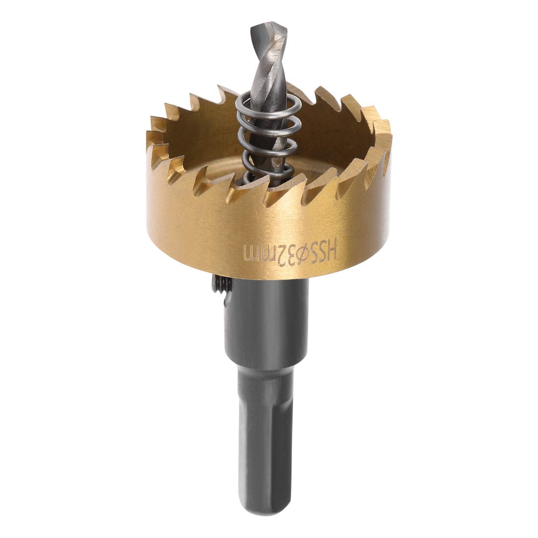 sourcingmap 32mm HSS Drill Bit Hole Saw Titanium Plated for Stainless Steel Metal Alloy