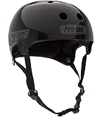 Amazon.com : Pro-Tec Classic Cert, Gloss Black, XS : Skate And