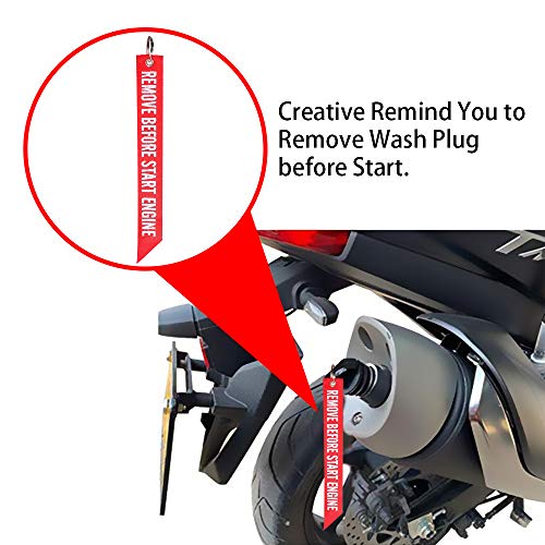 MELIFE 1.07" - 1.85" Muffler Exhaust Wash Plug, Motorcycle Dirt Bike 2 & 4 Stroke w/Streamer Remove Before Start Engine ATV Quad Rubber Exhaust Silencer - Thumbnail 5