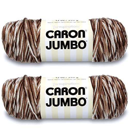 Caron Jumbo Prints Chocolate Varg Yarn - 2 Pack of 340g/12oz - Acrylic - 4 Medi…