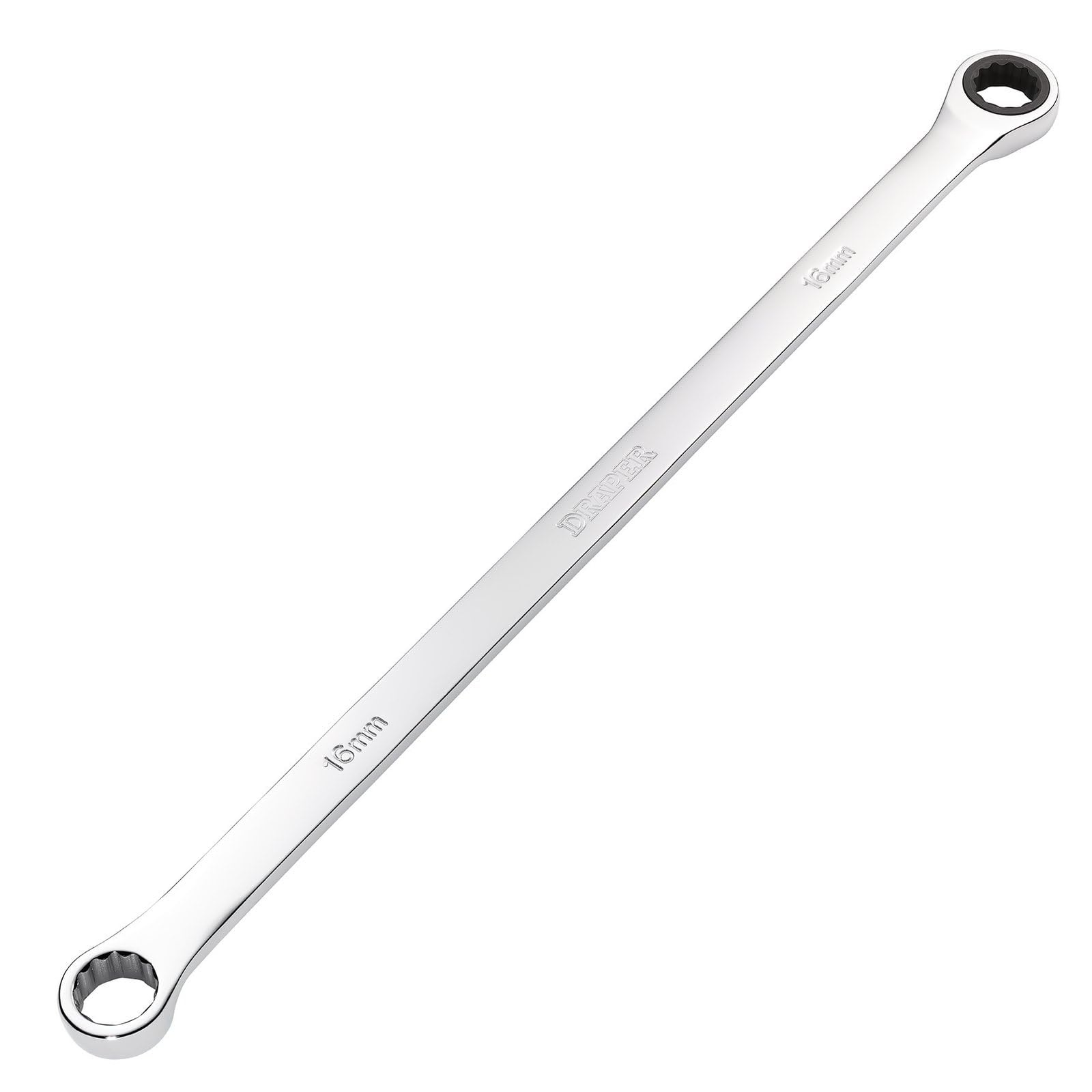 Draper 27773 HI-TORQ Metric Extra-Long Double Ring Ratchet Spanner, 16mm