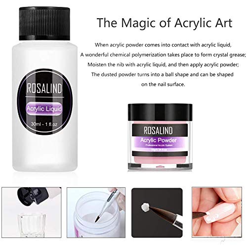 Acrylic Powder Acrylic Liquid Monomer Set Acrylic Nail Tools Manicure Art Starter Kit Nail Extension Tips Daily Nail Care Nail System for Beginners and Nail Professionals