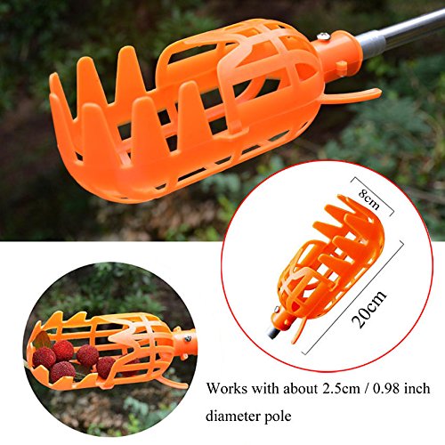 HANZIUP Plastic Fruit Picker Basket Head, Labor Saving Tool Fruits Catcher for Harvest Picking Apple Mango Pear Peach Mango Kiwi Lemon Cherry